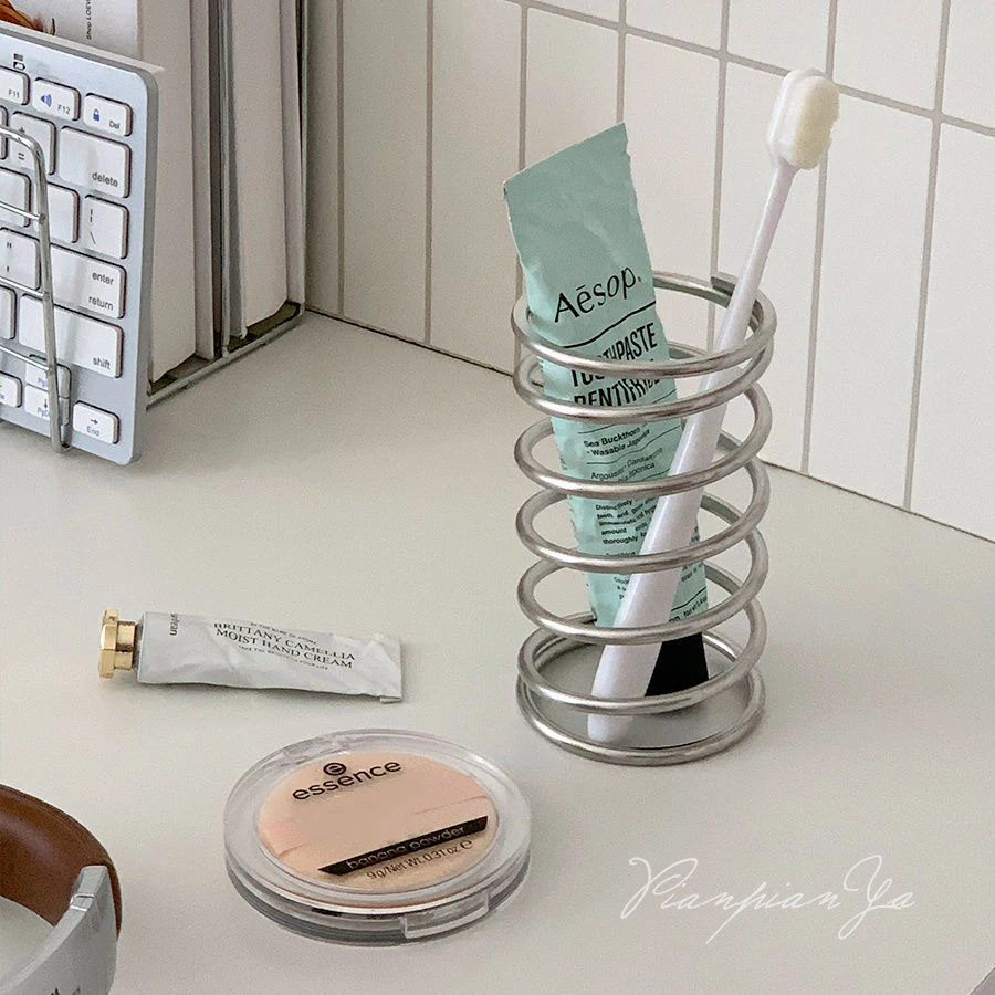 Tiny Home Bathroom Kit - Stainless Steel Toothbrush Holder Metal Bathroom