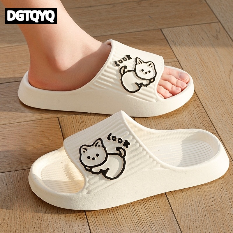 Home Outside Bathroom - Fashion Cat Women Men Slippers Indoor