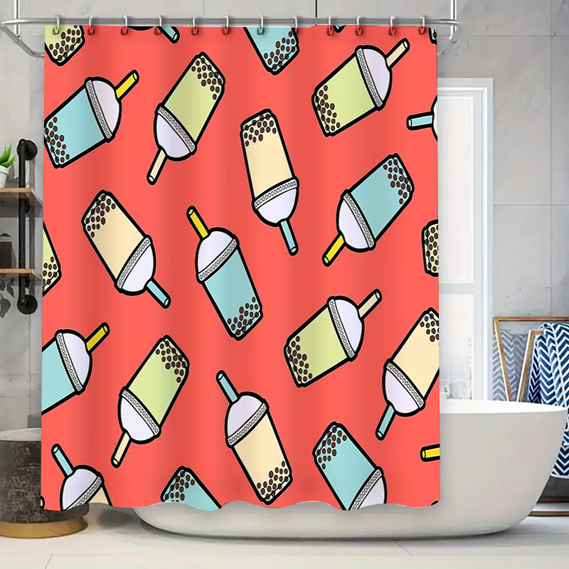 Home Bathroom Decor Ideas - Unique Bubble Tea Shower Curtain Cute