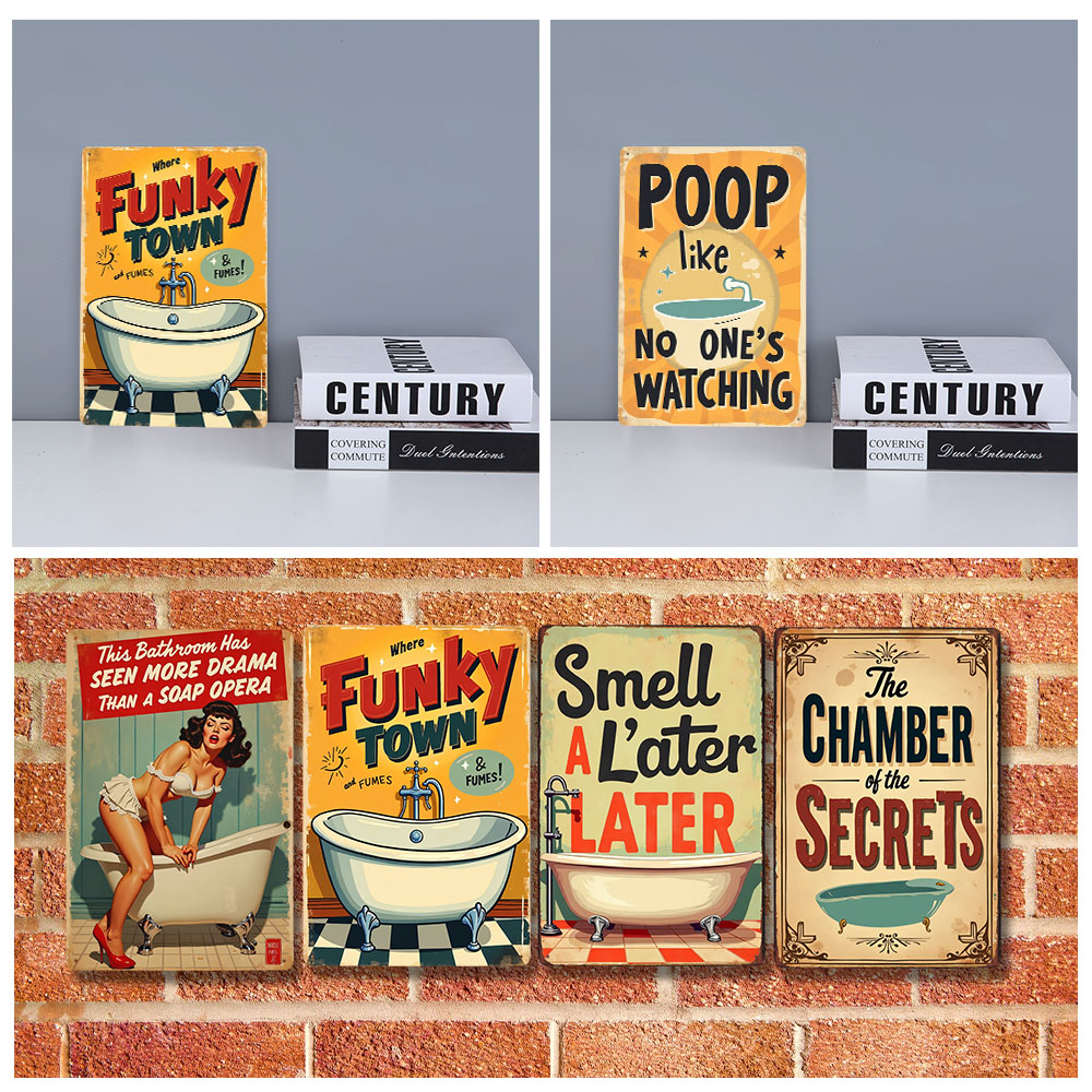 Funny Bathroom Rules Vintage M - Home Bathroom Decor Ideas 评论和价格