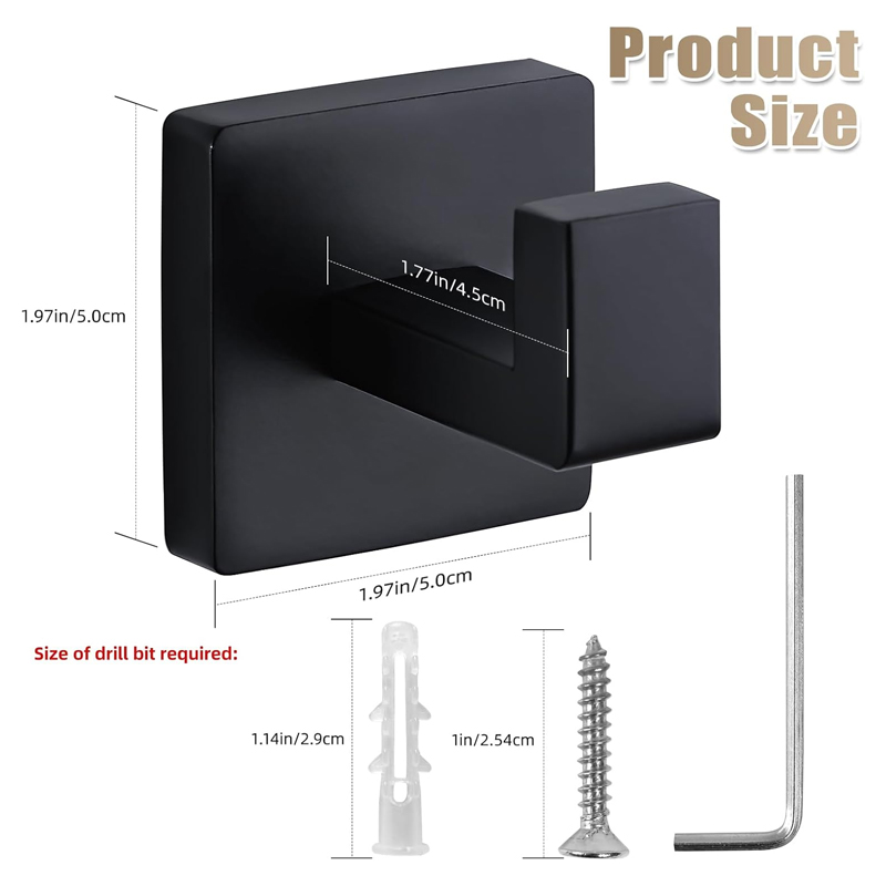 Matte Black Towel Hook Stainle - Home Bathroom Towels 评论和价格