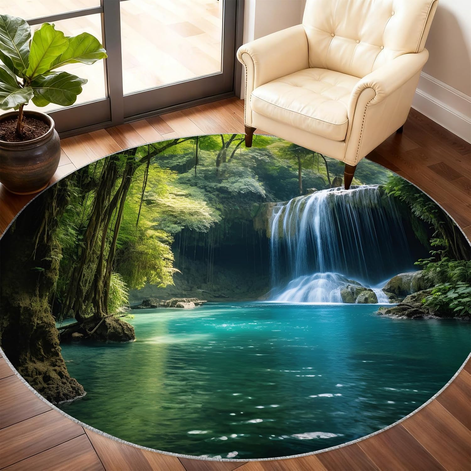 Luxury Round Waterproof Area R - Home Bathroom Scene 评论和价格
