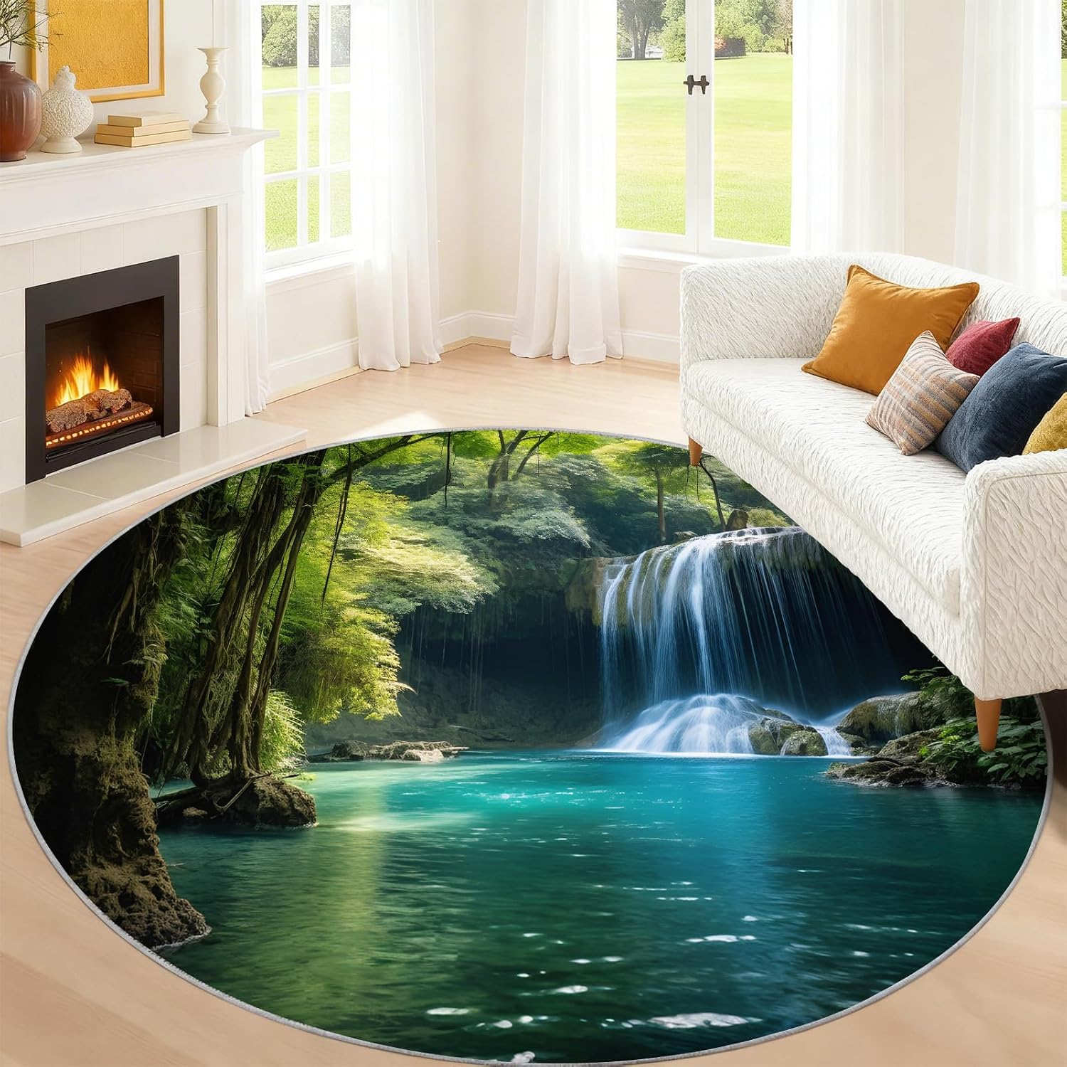 Luxury Round Waterproof Area R - Home Bathroom Scene 评论和价格