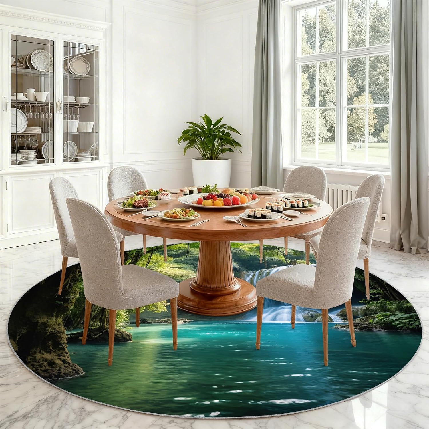 Luxury Round Waterproof Area R - Home Bathroom Scene 评论和价格