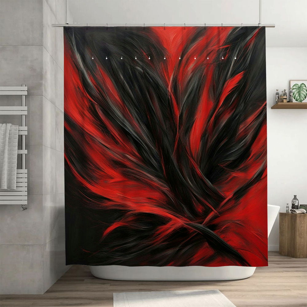 Red and Black Abstract Print S - Home Bathroom Decor Ideas 评论和价格