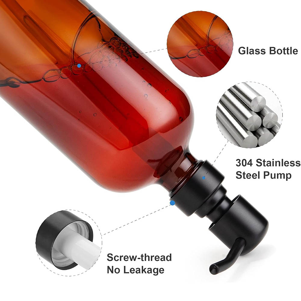Amber Glass Soap Dispenser wit - Glass Soap Dish 评论和价格