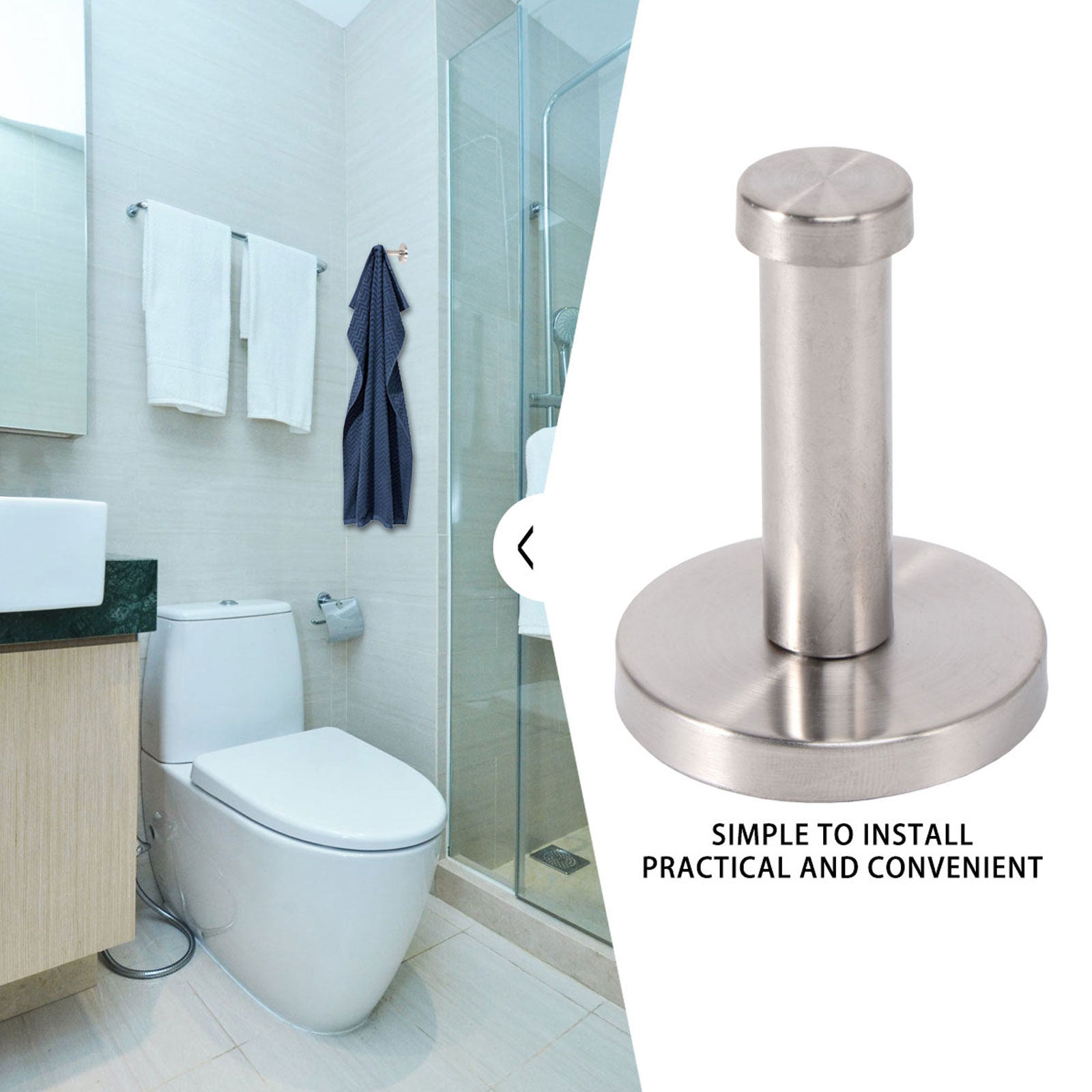 6Pcs Metal Hooks Stainless Ste - Home Bathroom Towels 评论和价格
