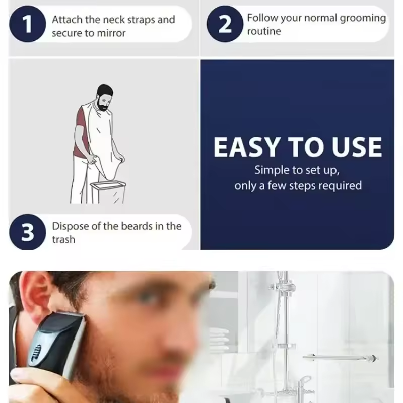 Black and White Male Shaving A - Shaving Mirror Suction 评论和价格
