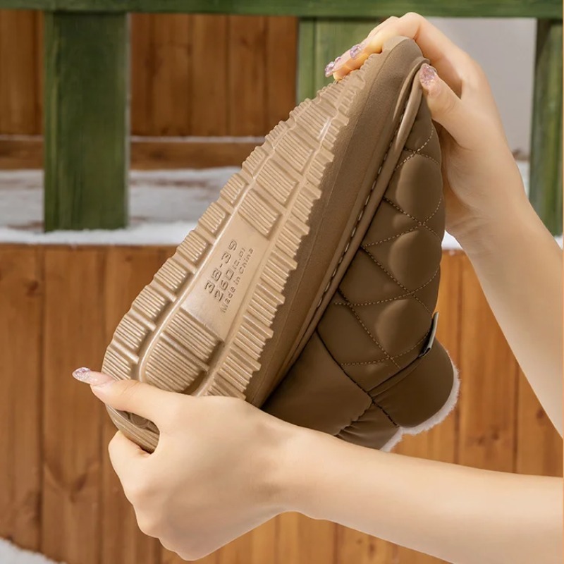 Winter Fleece Lined Slippers A - Home Outside Bathroom 评论和价格