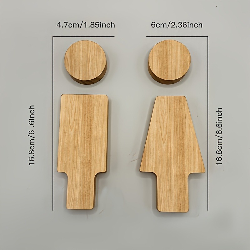 2PCS Wooden Bathroom Sign for  - Home Creation Bathroom 评论和价格