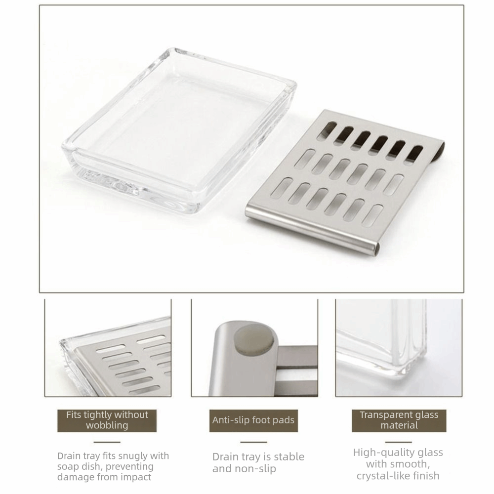 High-end Stainless Steel Glass - Glass Soap Dish 评论和价格