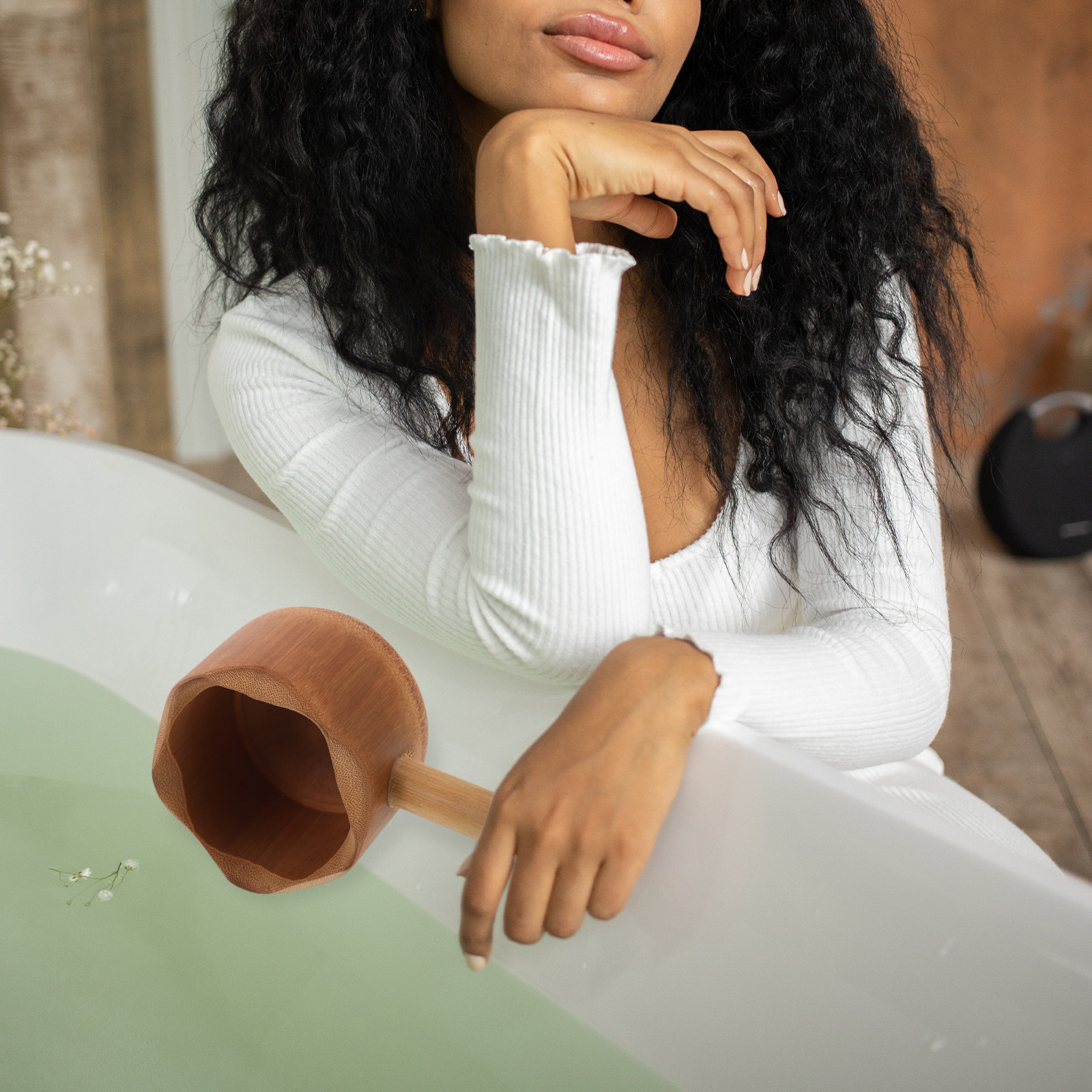 Bamboo Water Ladle Unique Desi - Home Bathroom Sauna 评论和价格