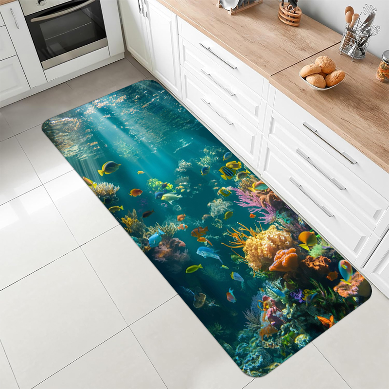 Underwater Ocean Coral Fish Ru - Home Bathroom Scene 评论和价格