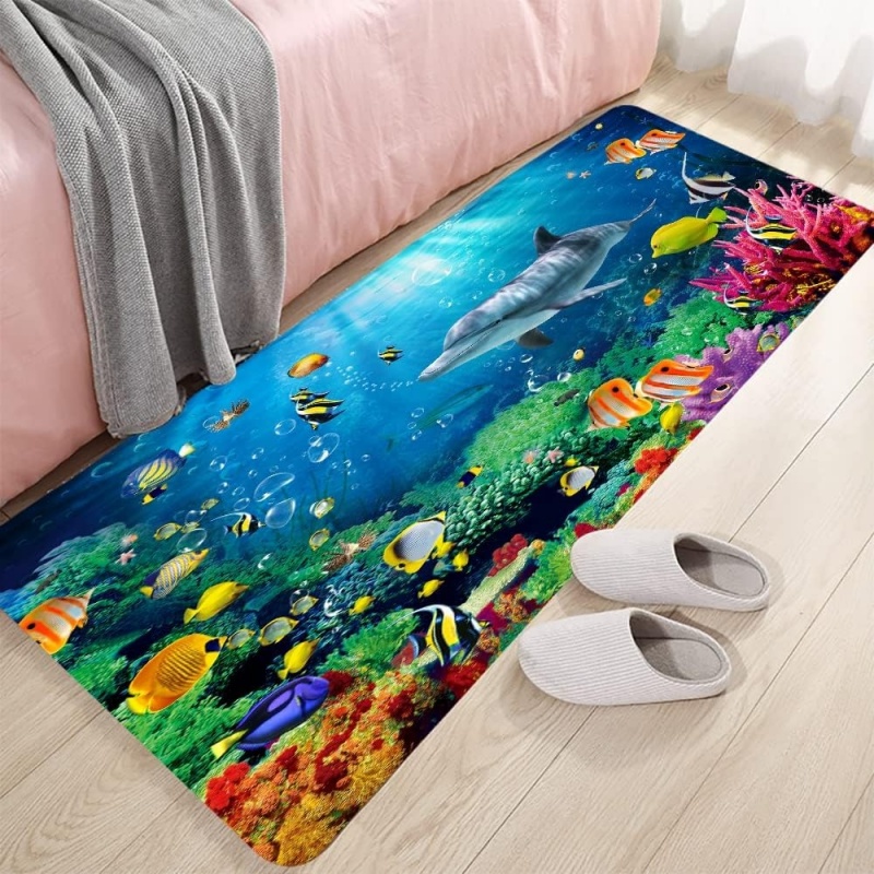 Underwater Ocean Coral Fish Ru - Home Bathroom Scene 评论和价格