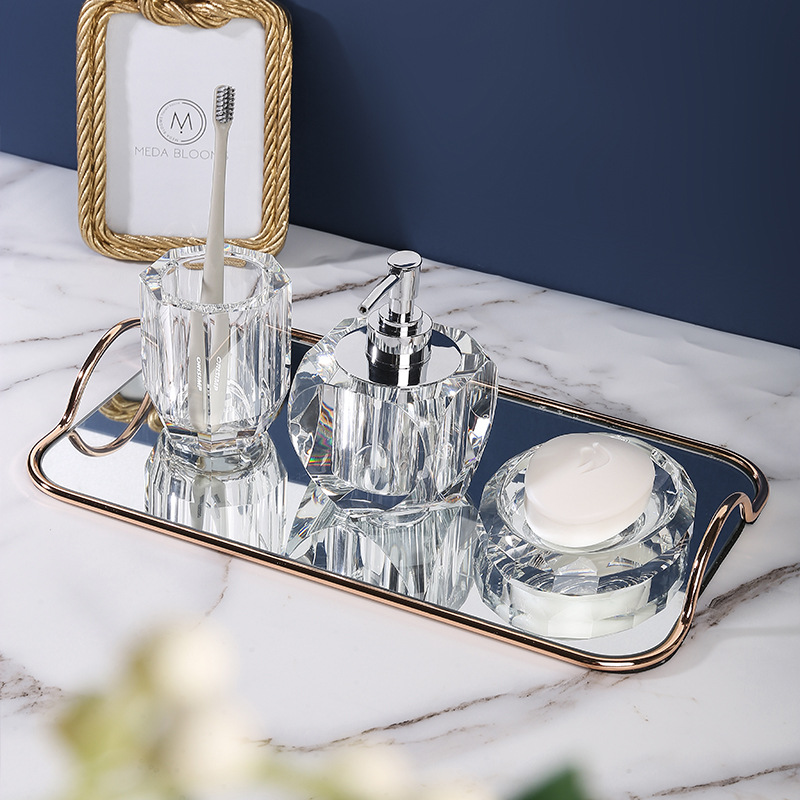 Bathroom Set Crystal Glass Liq - Glass Soap Dish 评论和价格