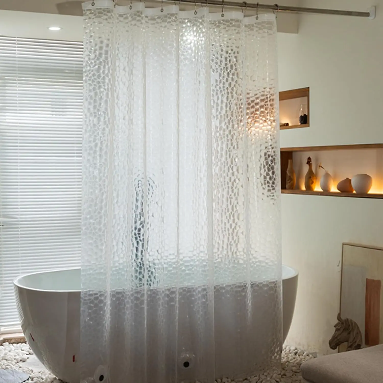 3D Water Cube Shower Curtain L - Shower Curtain Liner 评论和价格