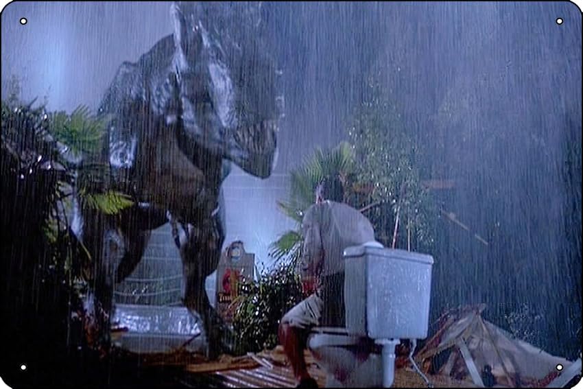 The Jurassic Funny Bathroom Ph - Home Bathroom Sign 评论和价格