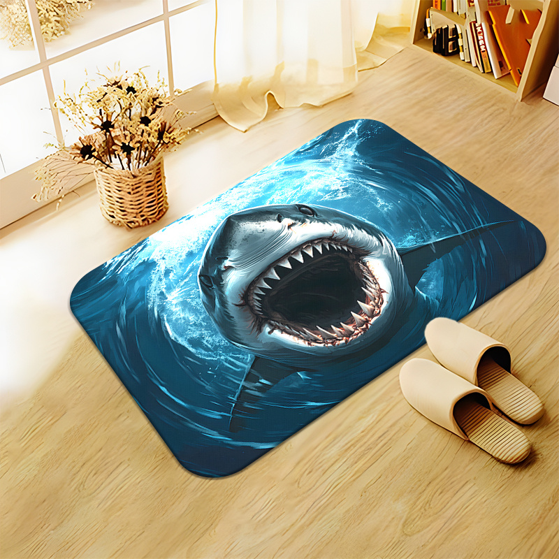 Durable Shark Print Doormat Ma - Home Bathroom Decor Ideas 评论和价格