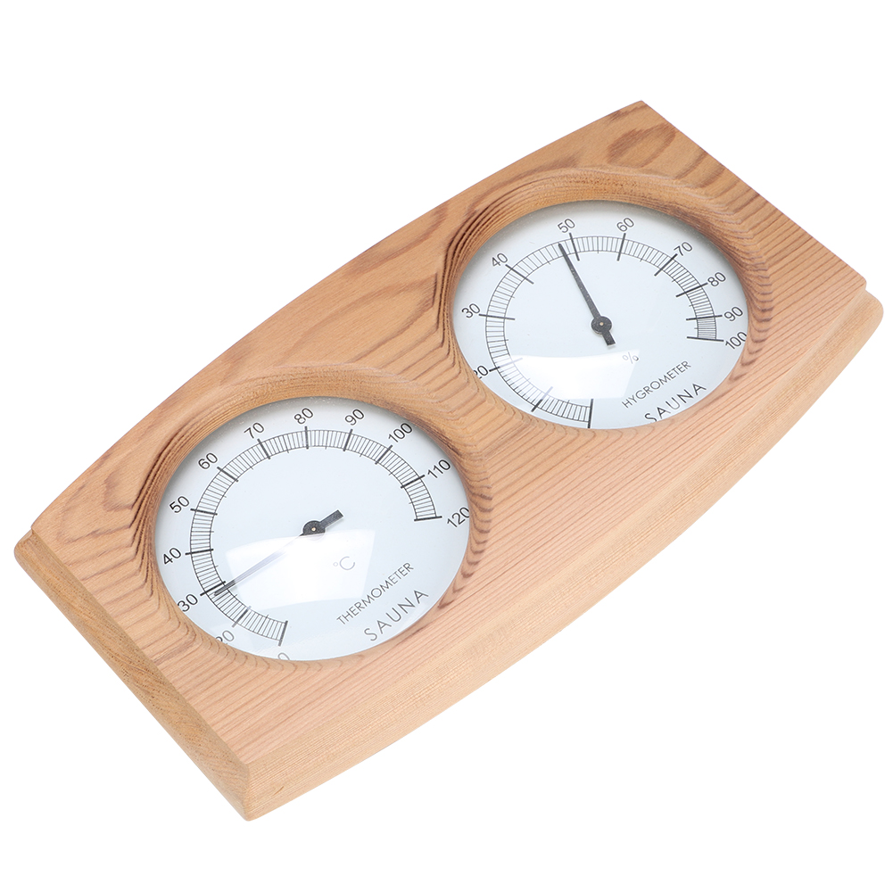 2-In-1 Wood Thermo-Hygrometer  - Home Bathroom Sauna 评论和价格