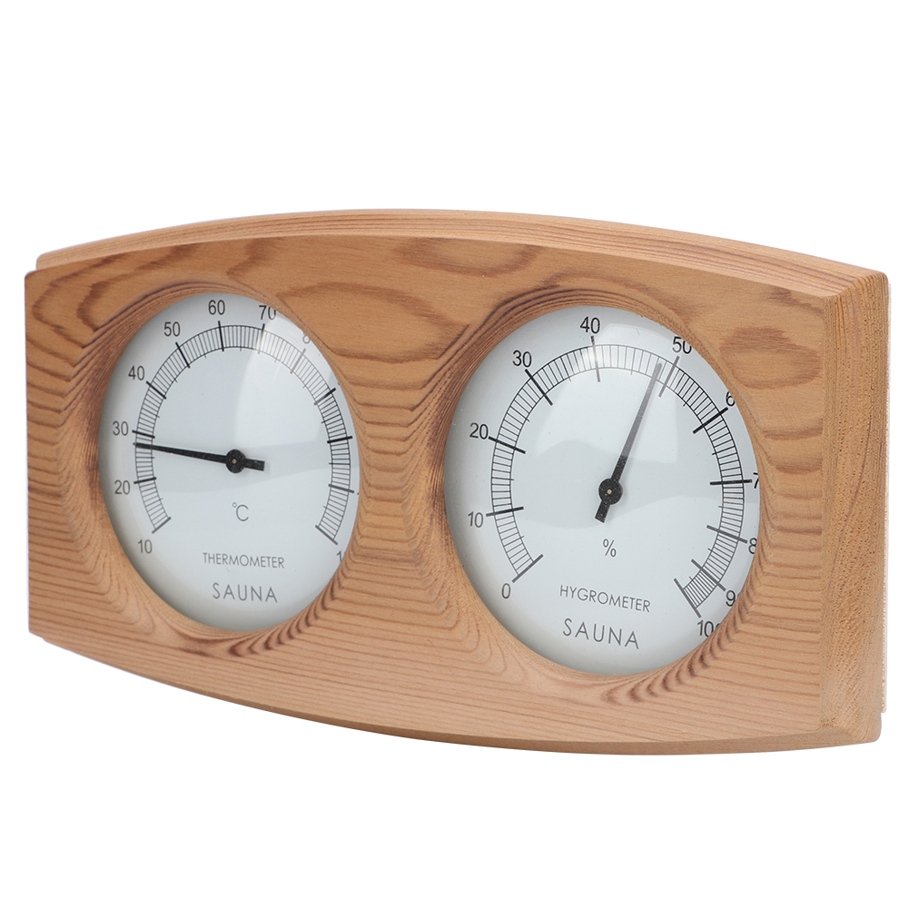 2-In-1 Wood Thermo-Hygrometer  - Home Bathroom Sauna 评论和价格