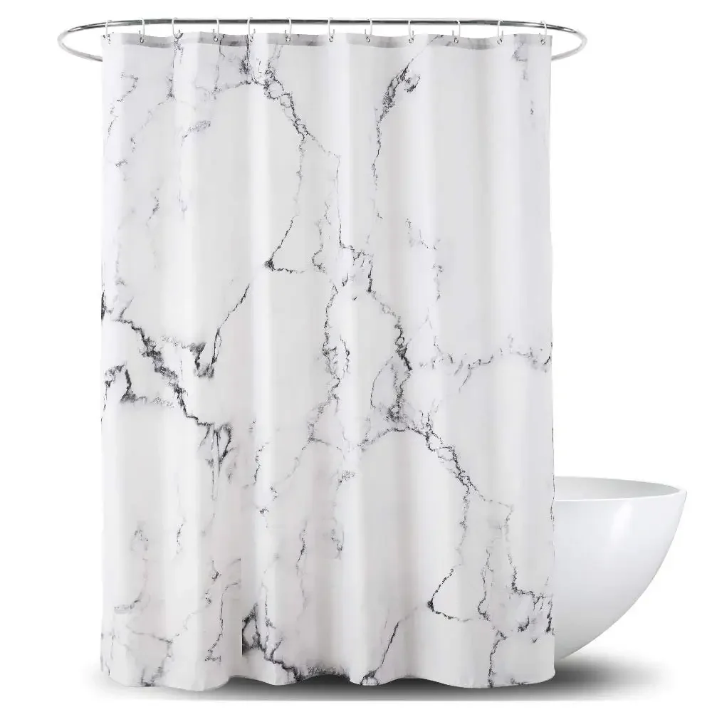 Grey Gold Marble Ink Texture S - Shower Curtain Liner 评论和价格