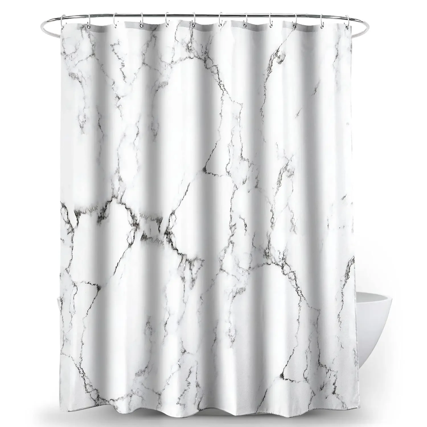 Grey Gold Marble Ink Texture S - Shower Curtain Liner 评论和价格