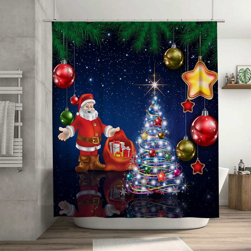 TU Christmas Shower Curtain Sa - Home Bathroom Decor Ideas 评论和价格