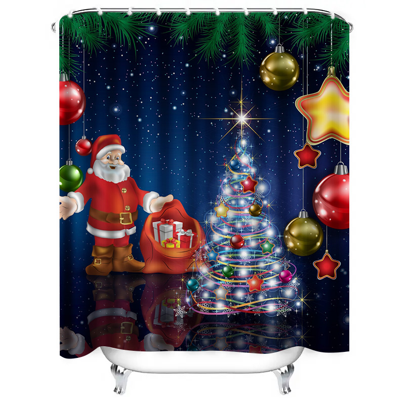 TU Christmas Shower Curtain Sa - Home Bathroom Decor Ideas 评论和价格