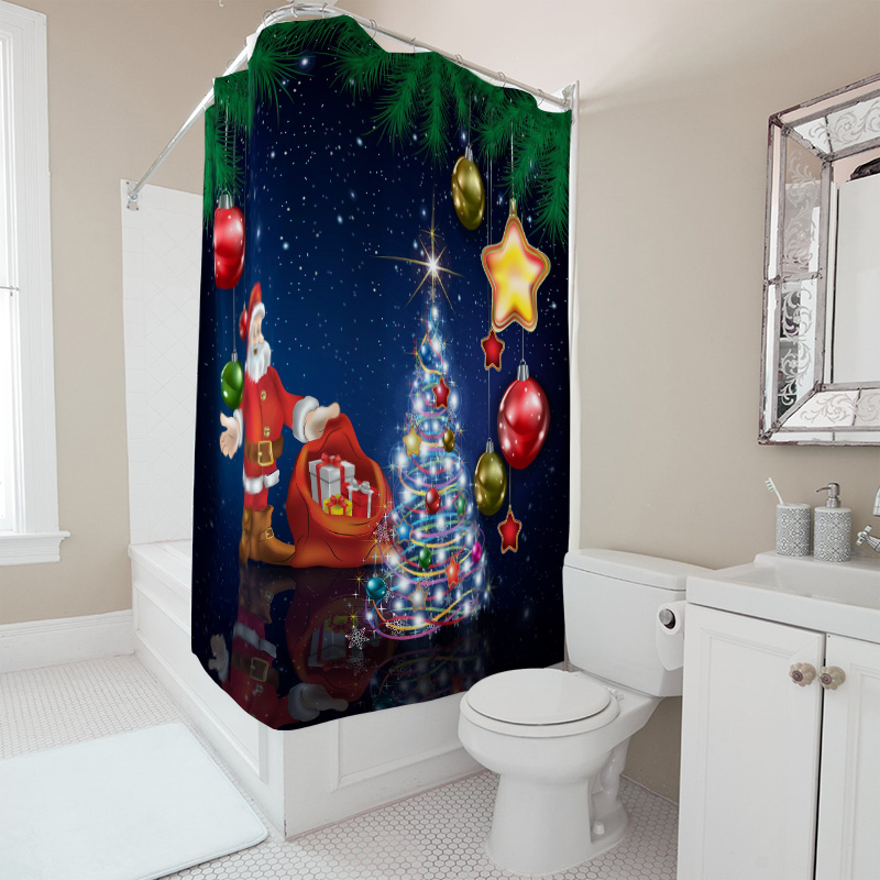 TU Christmas Shower Curtain Sa - Home Bathroom Decor Ideas 评论和价格