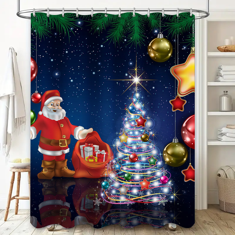 TU Christmas Shower Curtain Sa - Home Bathroom Decor Ideas 评论和价格
