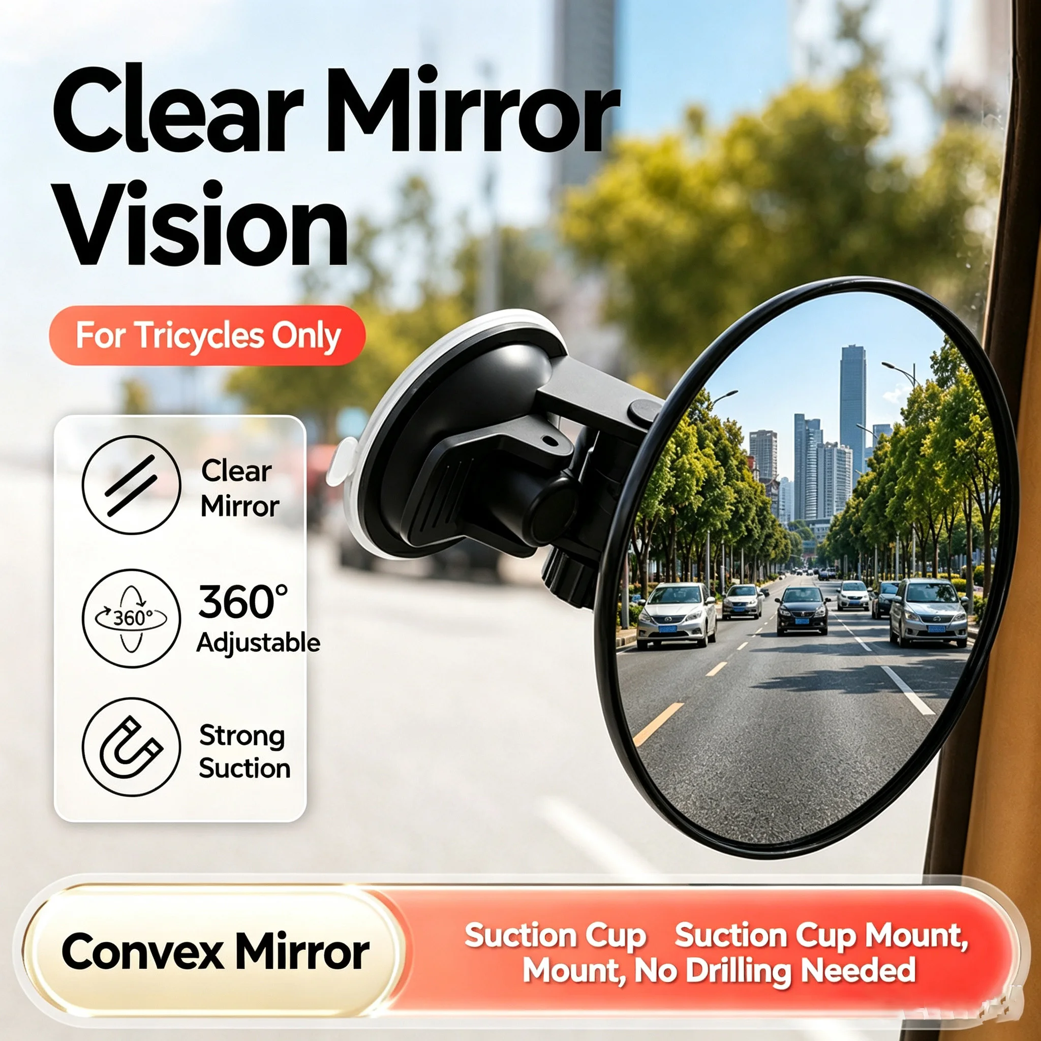 360 Degree Rotatable HD Blind  - Shaving Mirror Suction 评论和价格