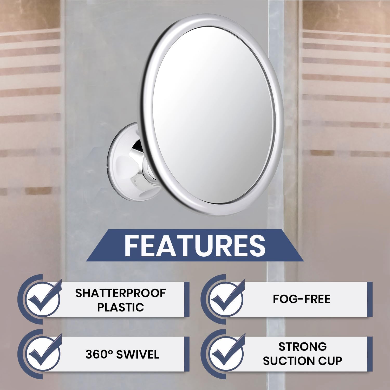 Fogless Makeup Bath Mirror Wit - Shaving Mirror Suction 评论和价格