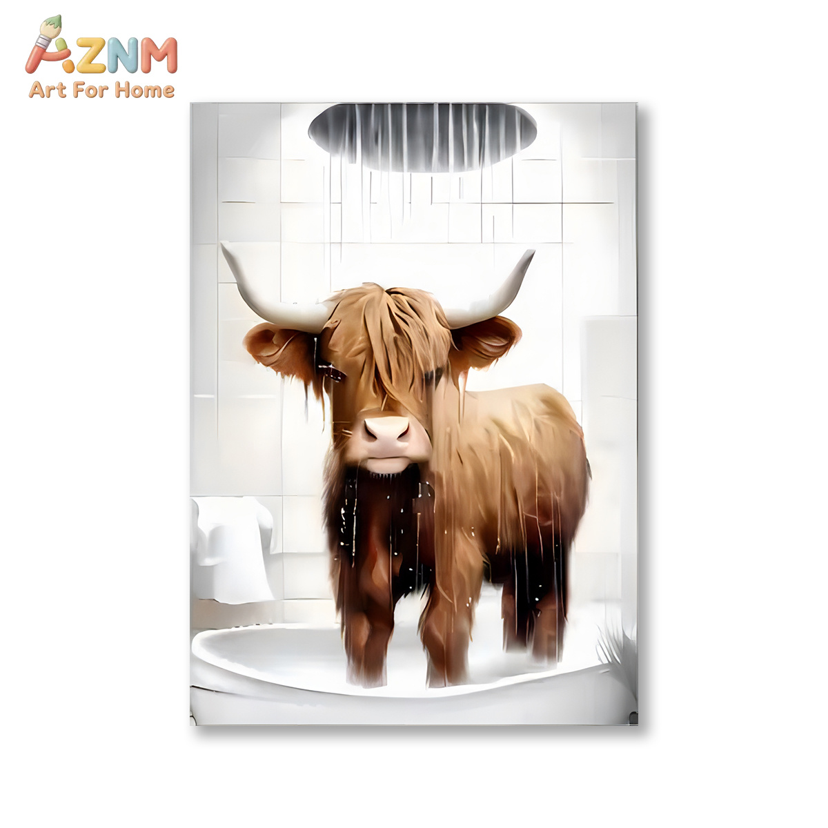 AZNM Funny Highland Cow Bathro - Home Bathroom Scene 评论和价格