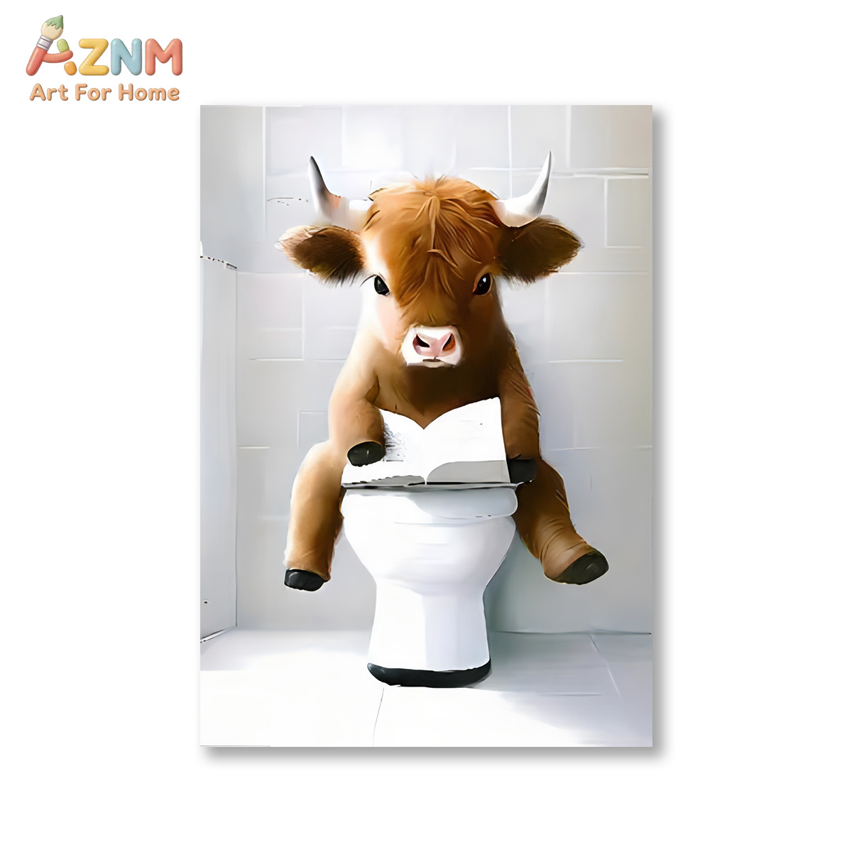 AZNM Funny Highland Cow Bathro - Home Bathroom Scene 评论和价格