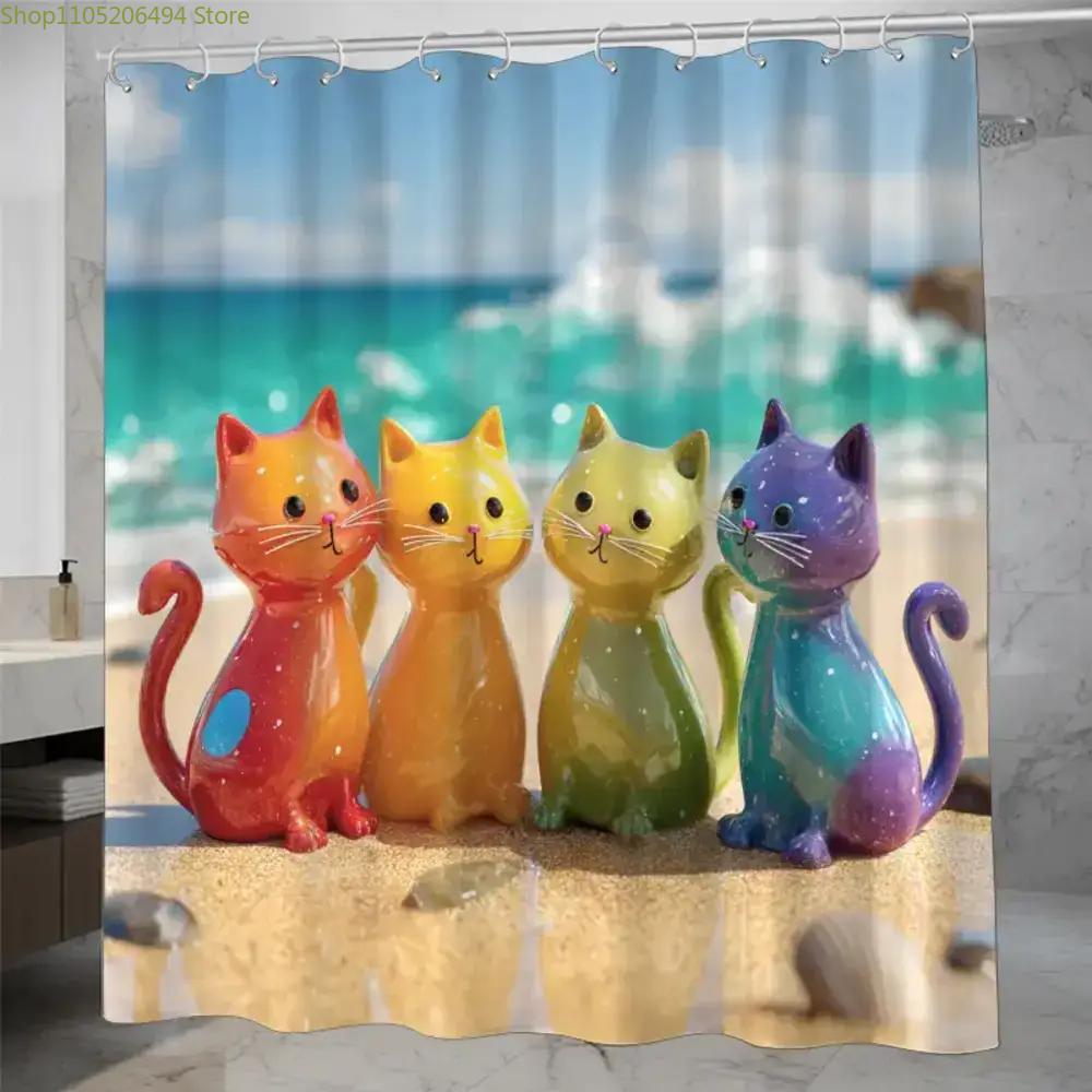 Colorful Rainbow Cats Shower C - Home Bathroom Decor Ideas 评论和价格