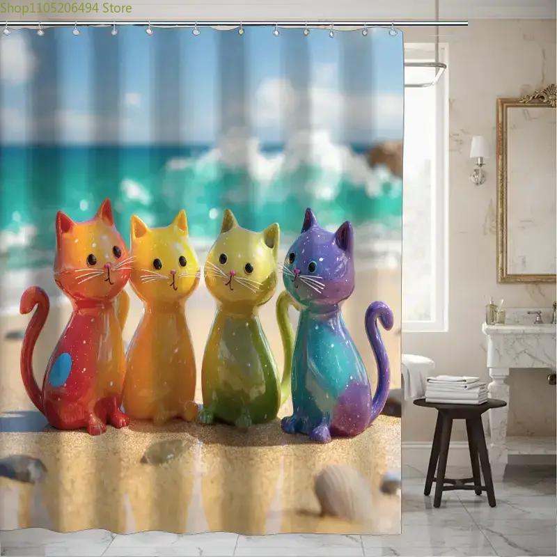 Colorful Rainbow Cats Shower C - Home Bathroom Decor Ideas 评论和价格