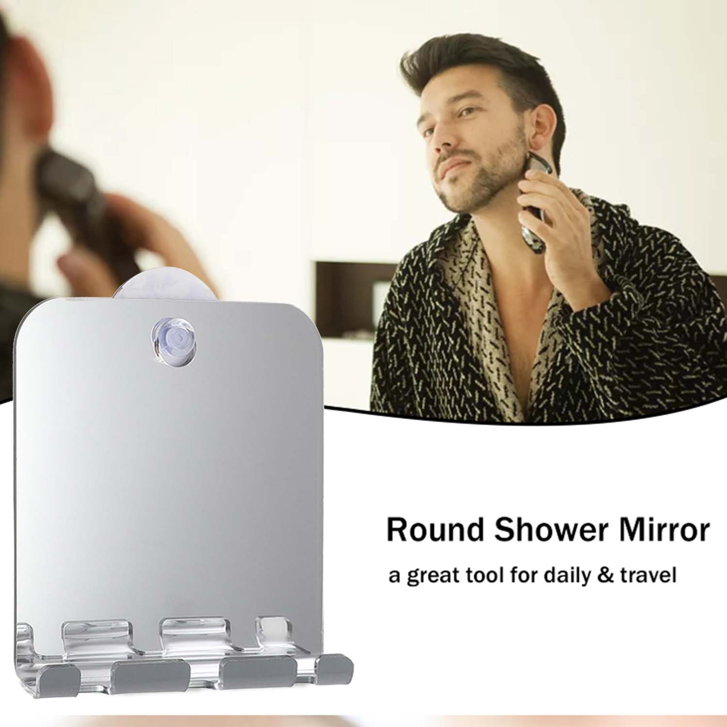 Unbreakable Fog Free Travel Mi - Shaving Mirror Suction 评论和价格