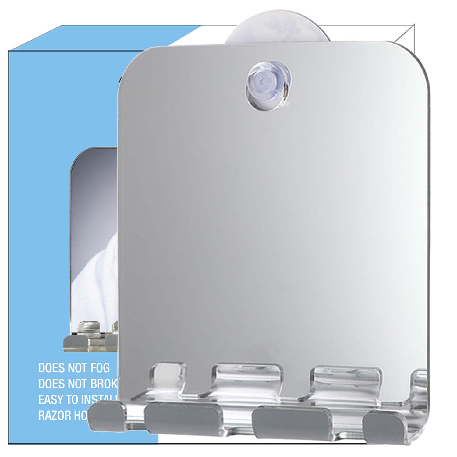 Unbreakable Fog Free Travel Mi - Shaving Mirror Suction 评论和价格