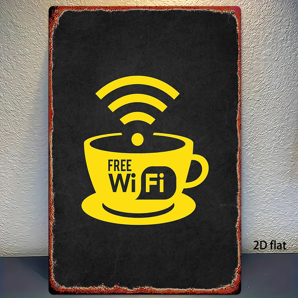 2D Vintage Metal Sign, WiFi Zo - Home Bathroom Decor Ideas 评论和价格