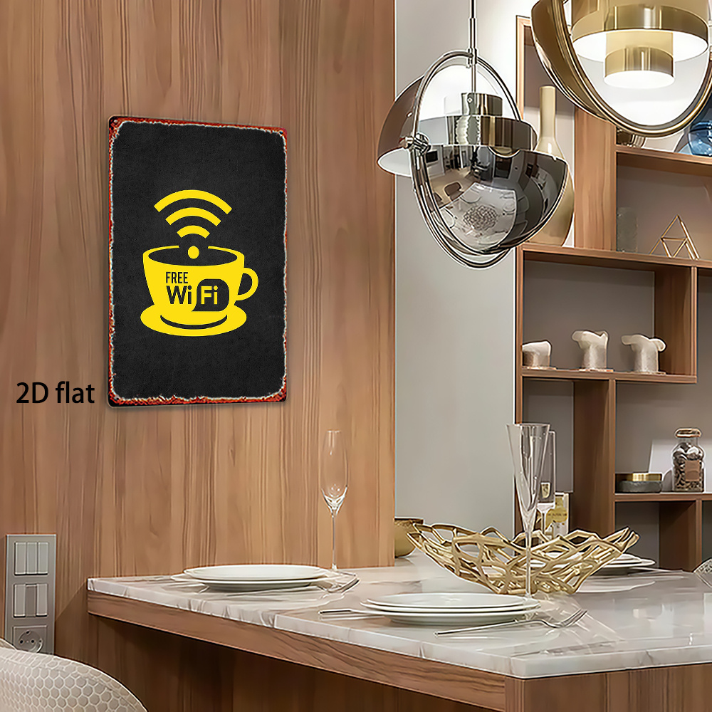 2D Vintage Metal Sign, WiFi Zo - Home Bathroom Decor Ideas 评论和价格