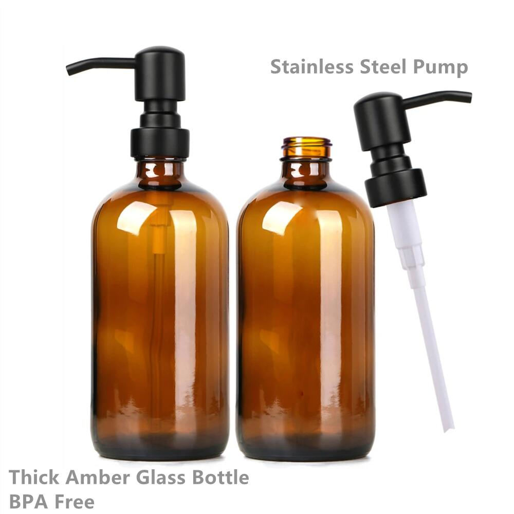 Amber Glass Soap Dispenser wit - Glass Soap Dish 评论和价格