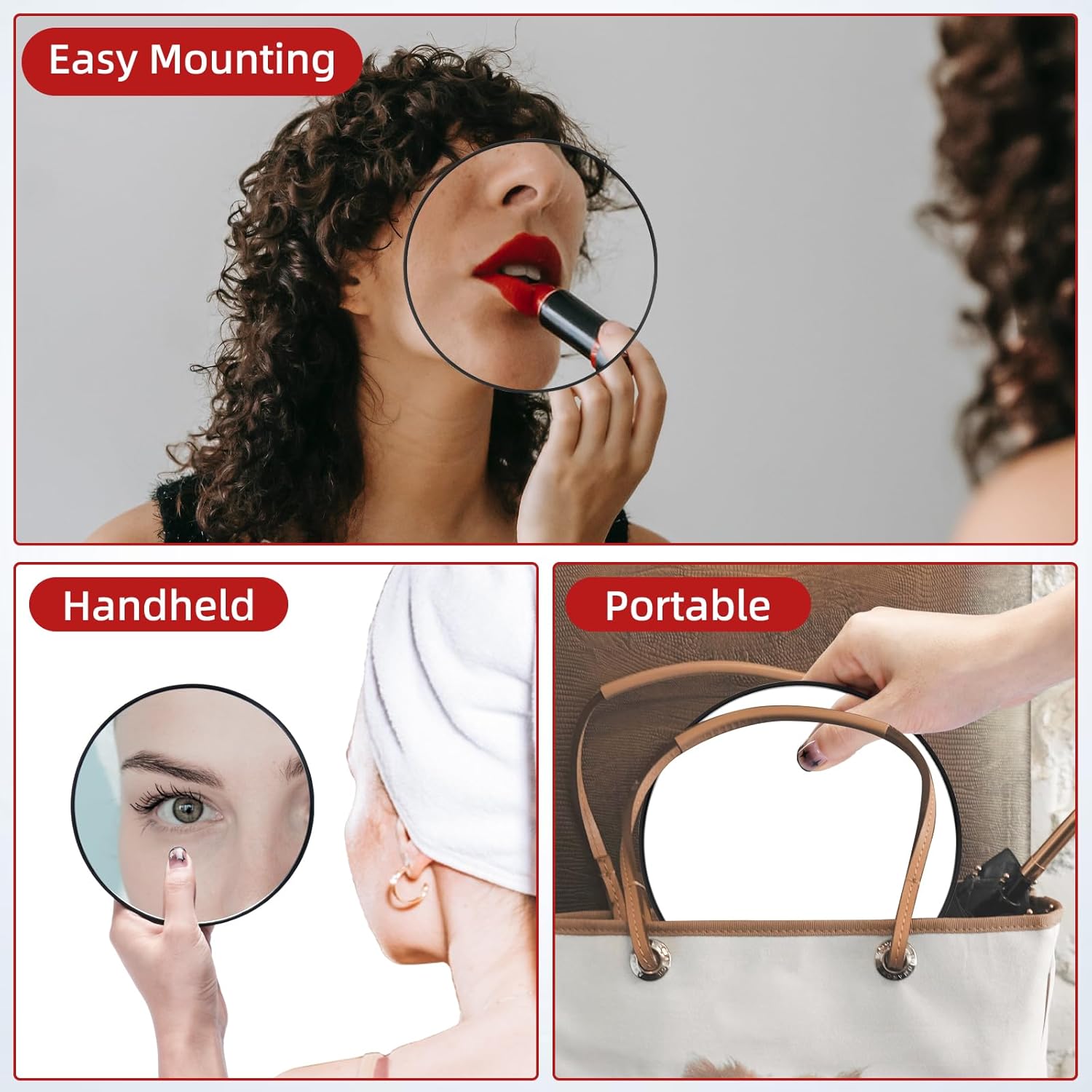 10X Magnifying Makeup Mirror w - Shaving Mirror Suction 评论和价格