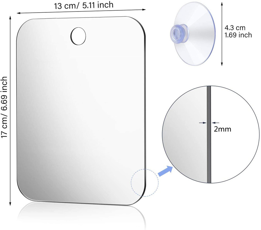 1pcs Acrylic Mirror With Wall  - Shaving Mirror Suction 评论和价格