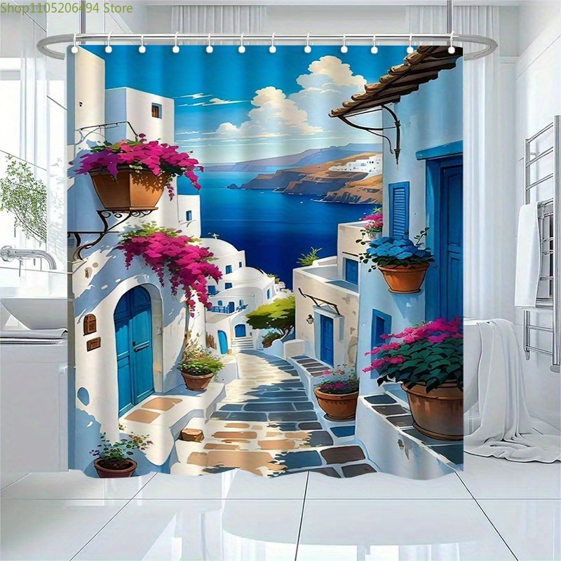 Santorini Greek Island Shower  - Home Bathroom Decor Ideas 评论和价格