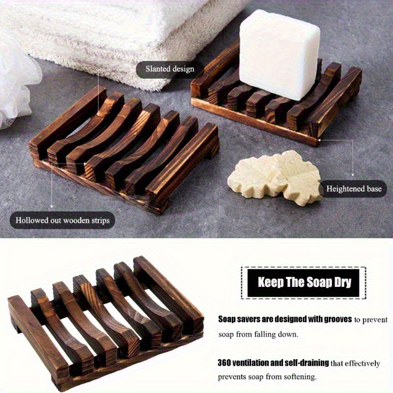 1Pc Natural Wood Soap Dish Hol - Home Bathroom Vent 评论和价格