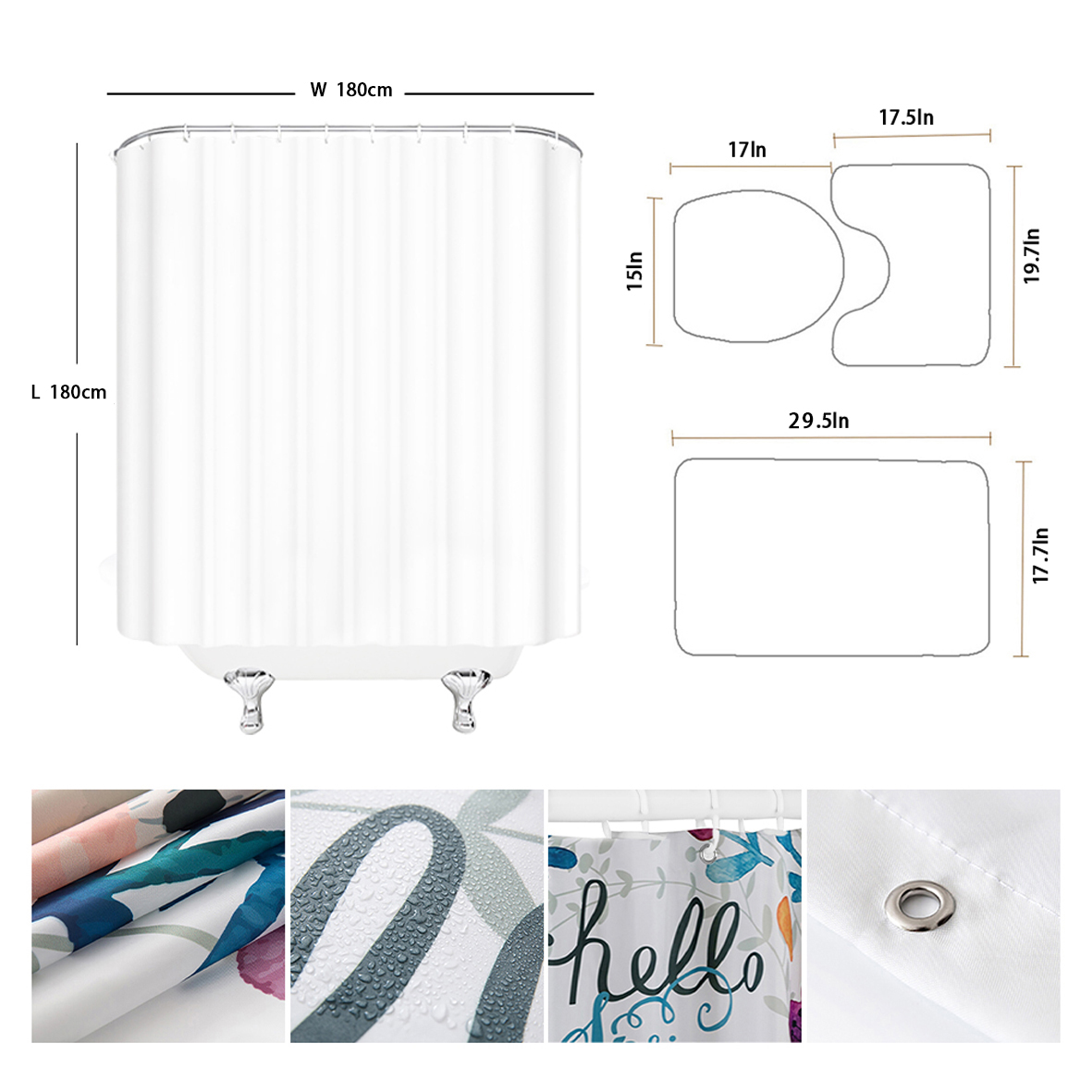 Custom Shower Curtain Bathroom - Shower Curtain Liner 评论和价格